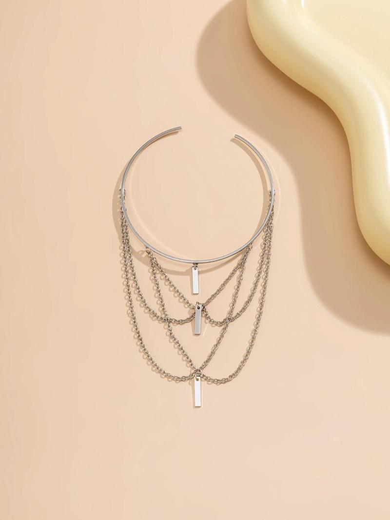 Women's Chain Decor Metal Arm Cuff, Fashion Accessories For Party, Open Armband Summer Beach Party Arm Jewelry For Women And Girls