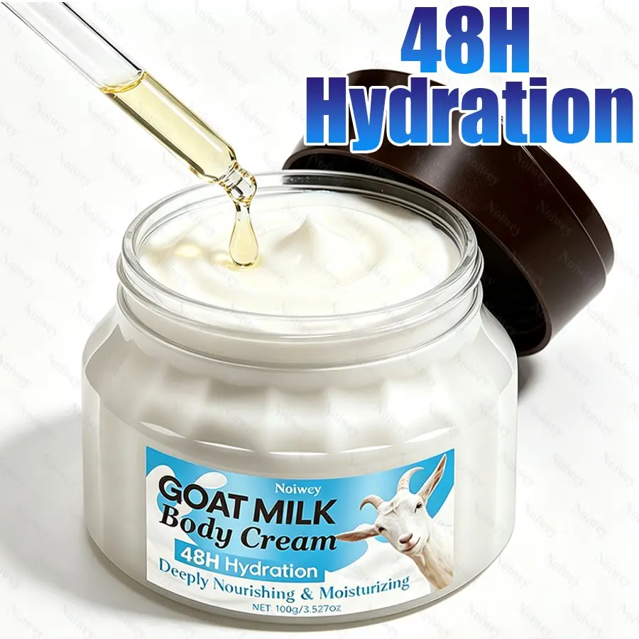 100g Coconut Goat Milk Body Moisturizing Cream,Infused with Hyaluronic Acid & Collagen,Easy to Spread,Moisturizing & Lightweight and non greasy,Firms & Smooths Skin,Hydrating dry skin,Ideal for Dry Skin,daily Hydration Skincare,Suitable as a gift to give