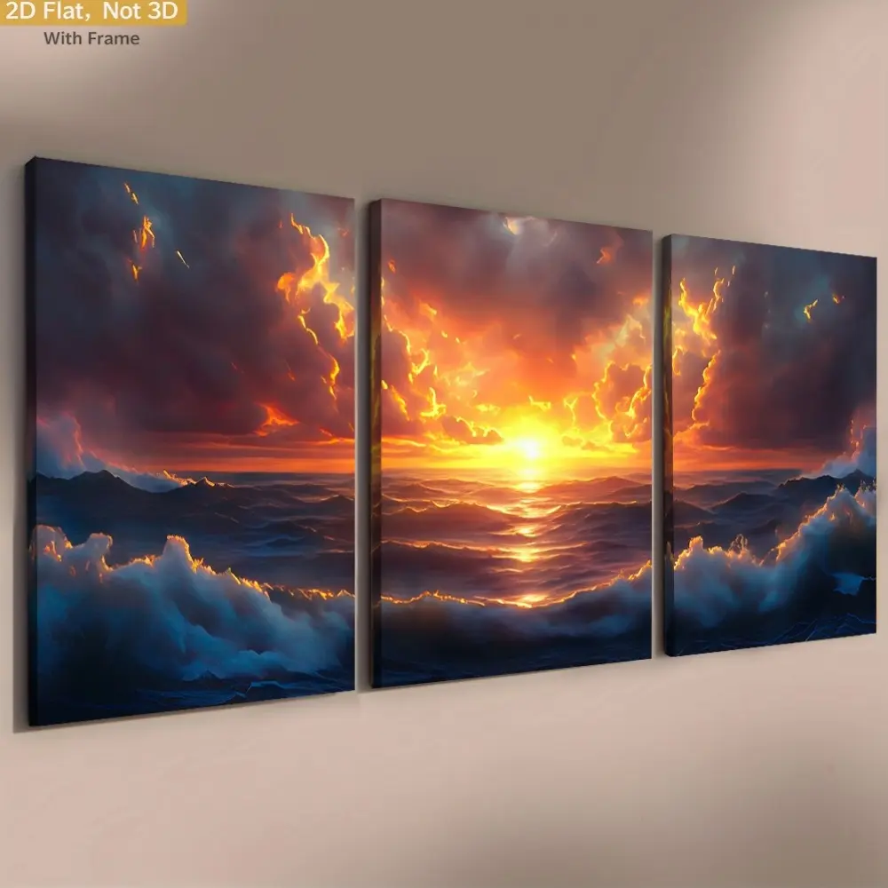 2D canvas, 3-piece wall art set, triptych canvas painting, canvas painting, modular canvas painting, clouds, restaurant decoration, office wall decoration, typography print, wabi-sabi style, natural wall art, handmade style art, gallery style print