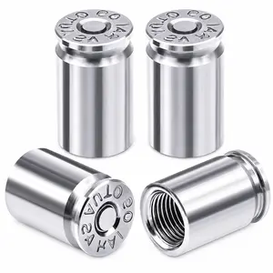 4PCS Bullet Shell Tire Valve Stem Caps, Aluminum Alloy Dustproof Valve Covers, Universal Car Air Caps for Cars, SUVs, Trucks, Bikes & Motorcycles