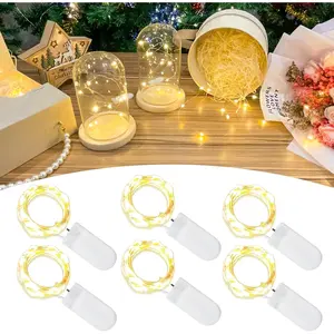 Household daily necessities Etinga 6 Pack Fairy Lights Battery Operated String Lights, 10 LED on 3.3ft Silvery Copper Wire,High Brightness for Wedding Christmas Flowers Gift Box Decoration (6 Pack, Warm White)