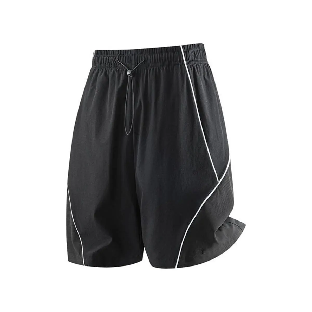 Men's rolled edge sports shorts, elastic waist adjustable drawstring quick drying lightweight sports shorts, breathable loose sports bottoms suitable for running, gym training, basketball, beach daily leisure, summer fashion, outdoor comfort sports shorts