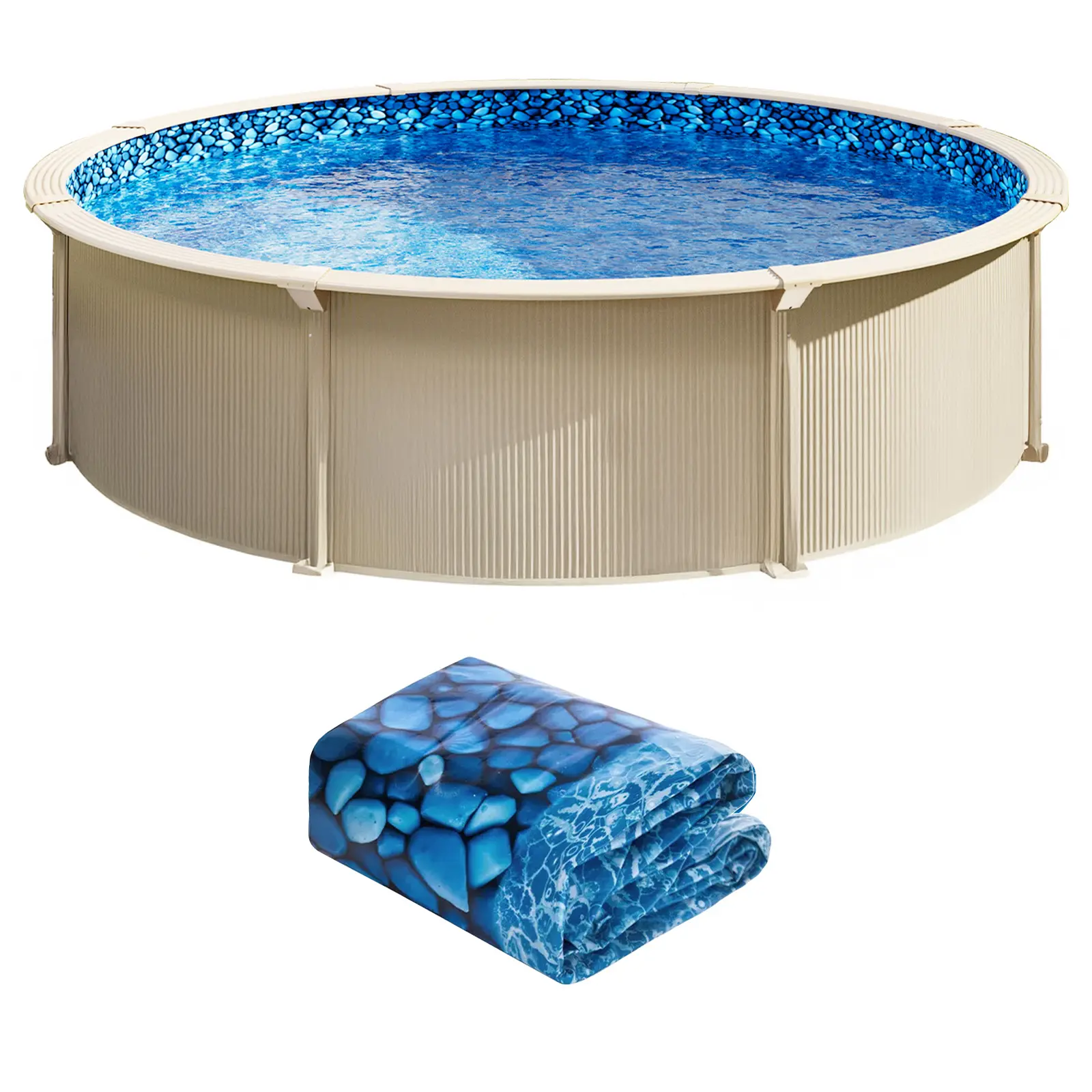 21-ft Round Shape Above Ground Pool Vinyl Liner - Durable Vinyl Construction, Ideal for Home Improvement Pool Setup
