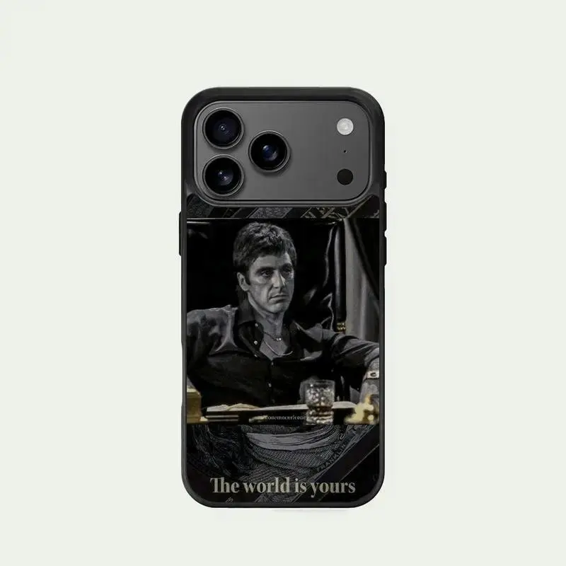 Tony Montana Scarface Slim Phone Case with Slogan The World Is Yours, Fan Gift Accessories for iPhone 17 Air 16 15 14 13 12 11 Pro Max Plus