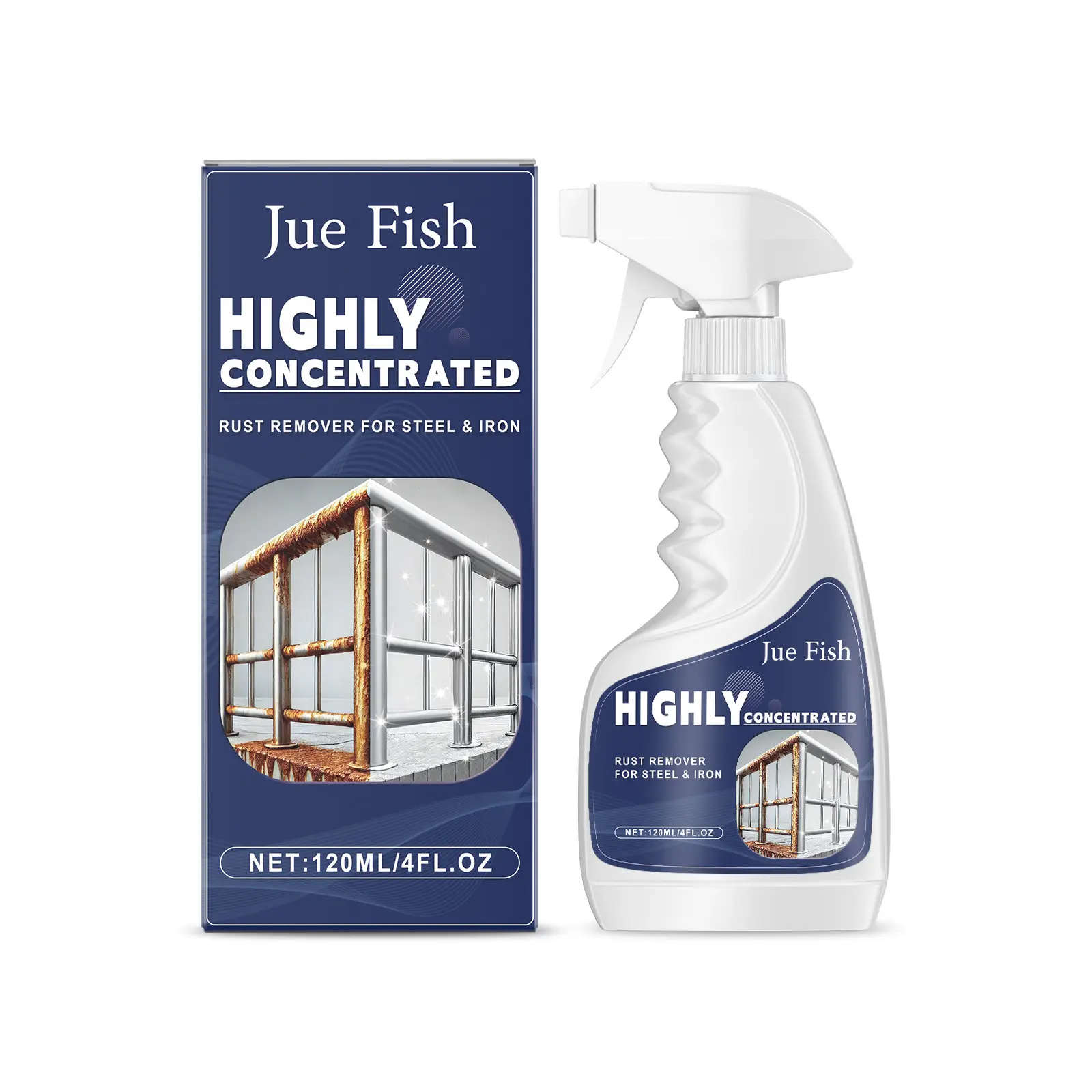 Jue-Fish Steel Rust Remover - Citric Acid, Sodium Carbonate, EDTA Disodium Descaling & Cleaning Solution, 3-Year Shelf Life Indoor Kitchen Cleaner for Stainless Steel, Dishwashers, Utensils, Descaling & Cleaning Solution Kitchen Cleaners