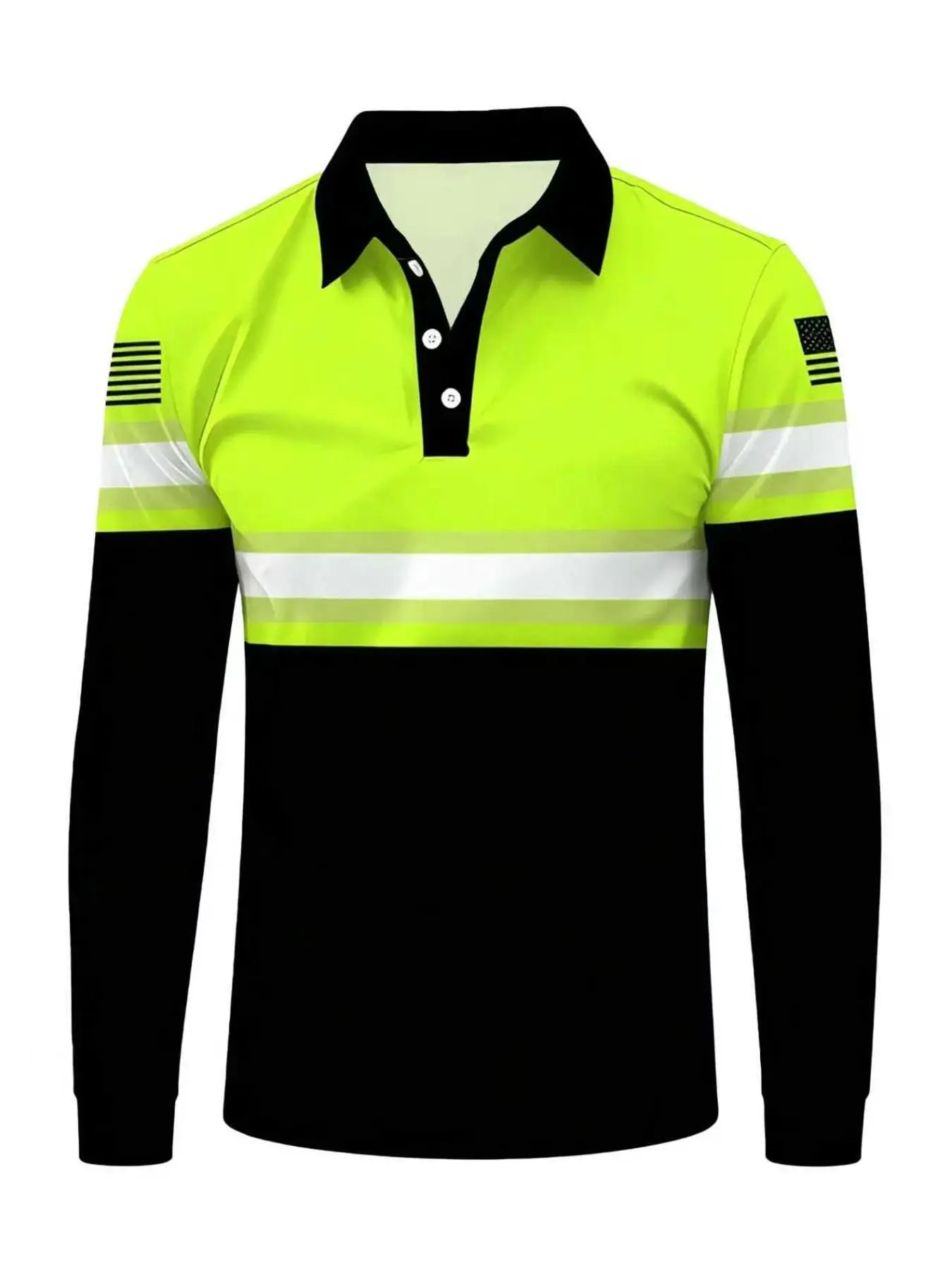 Men's long-sleeved Polo shirt | A perfect blend of street fashion and safety gear, suitable for daily golf wear Top