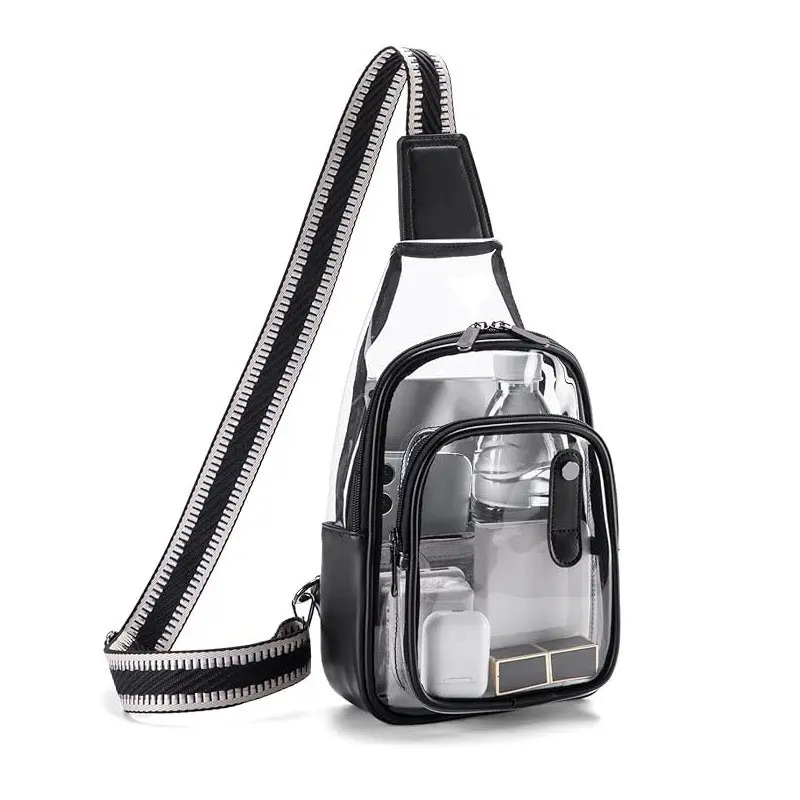 Fashion Transparent Chest Bag, PVC Visible Crossbody Shoulder Bag, Perfect for Theme Park Outing, Stylish and Practical Accessory