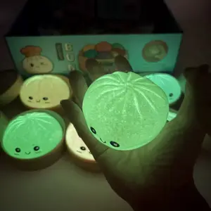 2pcs/4pcs Glow-In-The-Dark Glitter Light Up Dumpling Squishy, Colorful Stress Balls, Fidget Sensory Blind Box, Random Colors