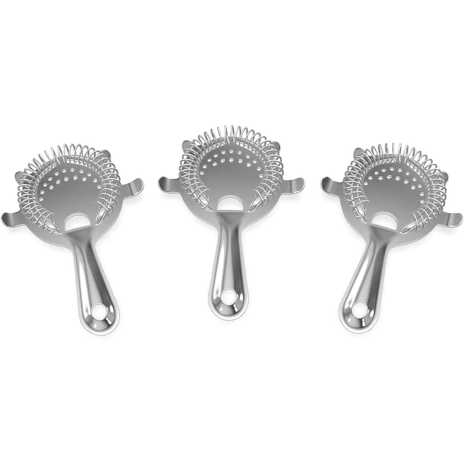 Stainless Steel Hawthorne Strainer 4-Prong Cocktail Bar Strainer Pack of 3