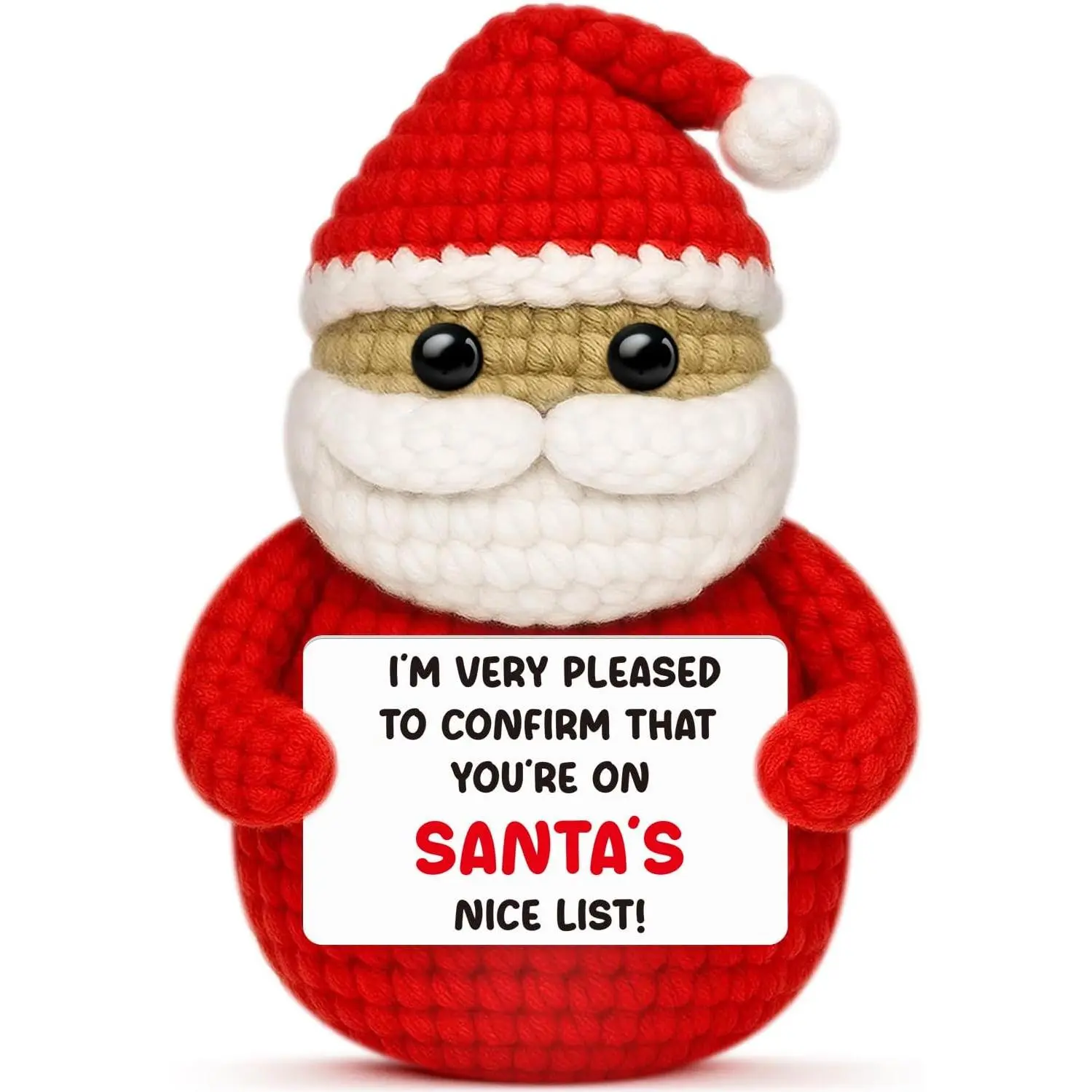 Funny Crochet Santa Claus, Xmas White Elephant Gifts Stocking Stuffers for Adult  Daughter Son   Teens Girls Boys, Christmas Decorations for Tiered Tray Office Desk