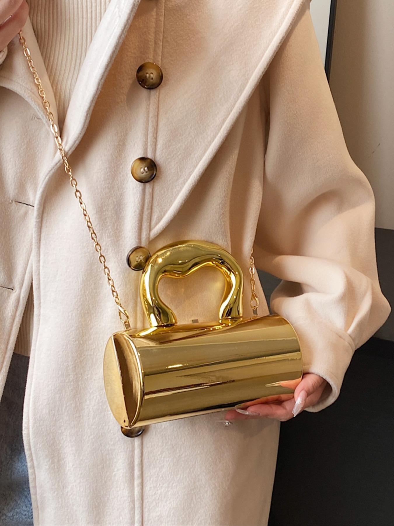 Women's Elegant Chain Strap Handbag, Exquisite Trendy Metallic-look Handbag, Fashionable Handbag for Daily Use, Daily Commuting Bag, Fashionable Evening Bag, Stylish Versatile Bag, Fashion Purses