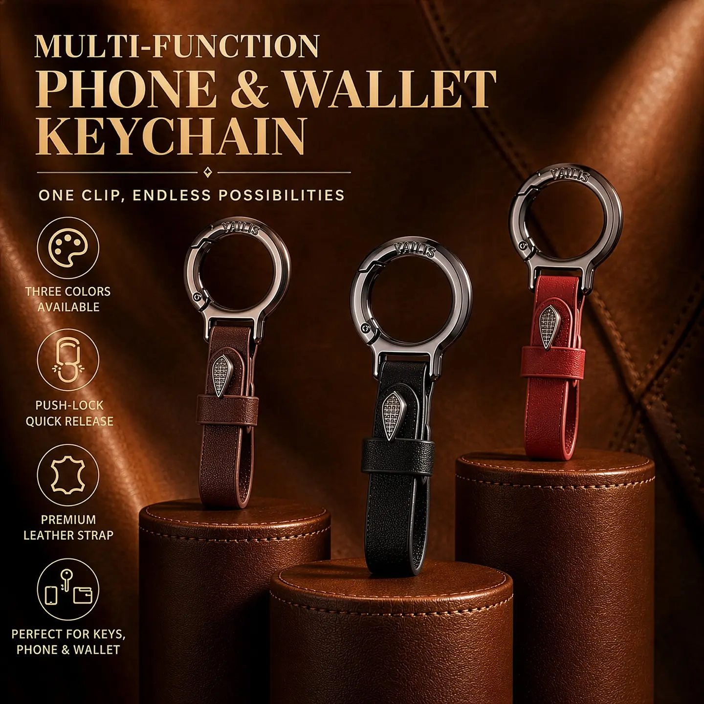 Car Keychain 2026 New Multi-Function Hook, Leather Belt Key Holder, Anti-Loss Key Rope, Fashionable Accessory for Daily Use