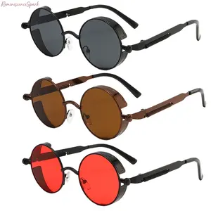 3 Pack Unisex Metal Round Sunglasses, Classic Steampunk Retro Style, Sturdy Metal Frame with UV400 Protection, Premium Durable Eyewear, Fashion Accessories for Cosplay, Daily Outfits & Summer Outdoor Occasions