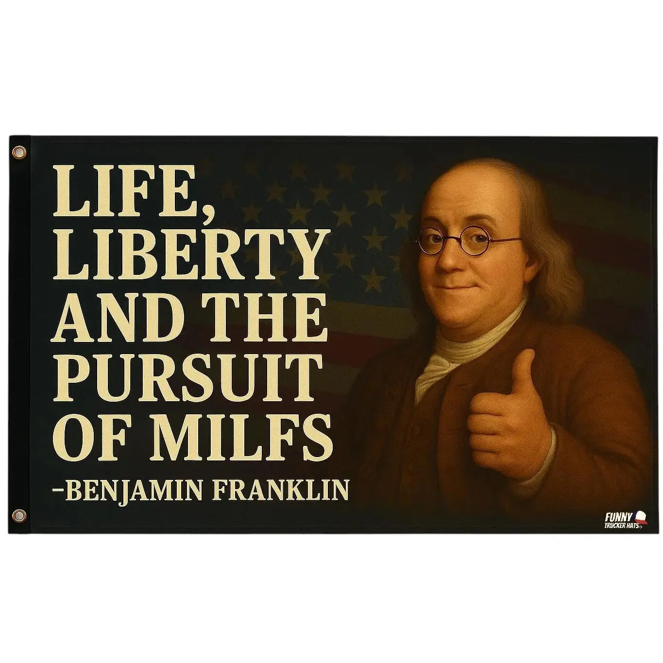 Life Liberty and the Pursuit of Titties Thomas Jefferson 3x5 Wall Decor Funny Banner Hunting Flag Large Slogan Tapestry Seasonal American Bald Eagle