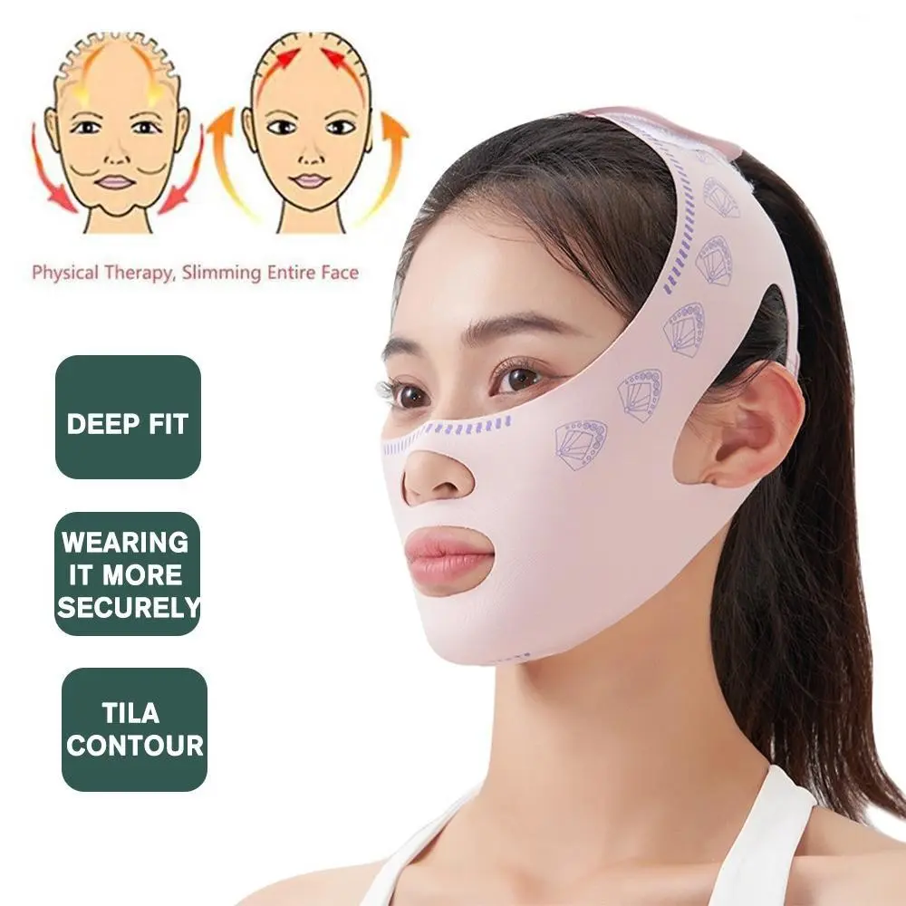 Adjustable Face Sculpting Sleep Mask Elastic Slimming Strap Lifting Tightening Firming Face Mask Breathable At Home Facial Skin Care Beauty Mask V Line Shaping Mask