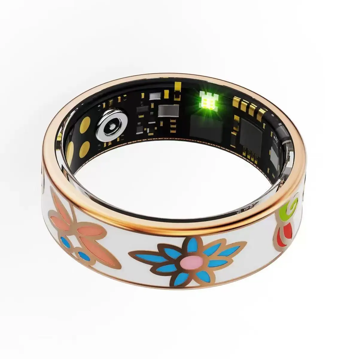 Customized enamel smart ring sleep heart rate sleep health monitoring sports step counting waterproof smart ring multiple sizes diameter