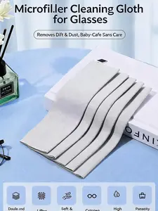 180x150mm 5-Pack High-Density Soft Lens Cleaning Cloth, Removes Oil and Dust, Reusable Phone and Computer Screen Wipes, All Seasons