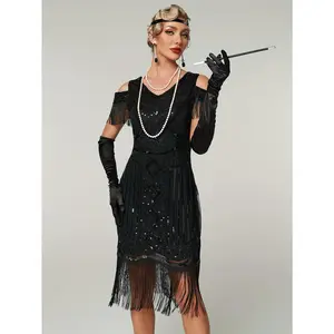 prom,dresses,nigeria,Off-Shoulder,Satin,Silk Maxi Dress,wedding,guest,purple,1920S Vintage Sequin Skirt Gatsby Flapper Short Sleeve Dress Fringed Short Dress for Parties, Banquets, And Dancing, Sequined Toast Dress (In Stock)