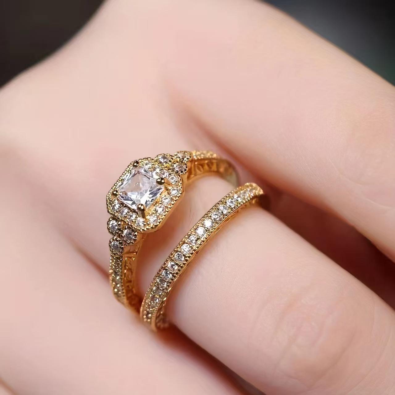 2-Piece Dazzling Stone Ring Set | Stackable Rings with High-End Feel – Simple, Stylish, Sparkly Everyday Jewelry for Women 💎✨