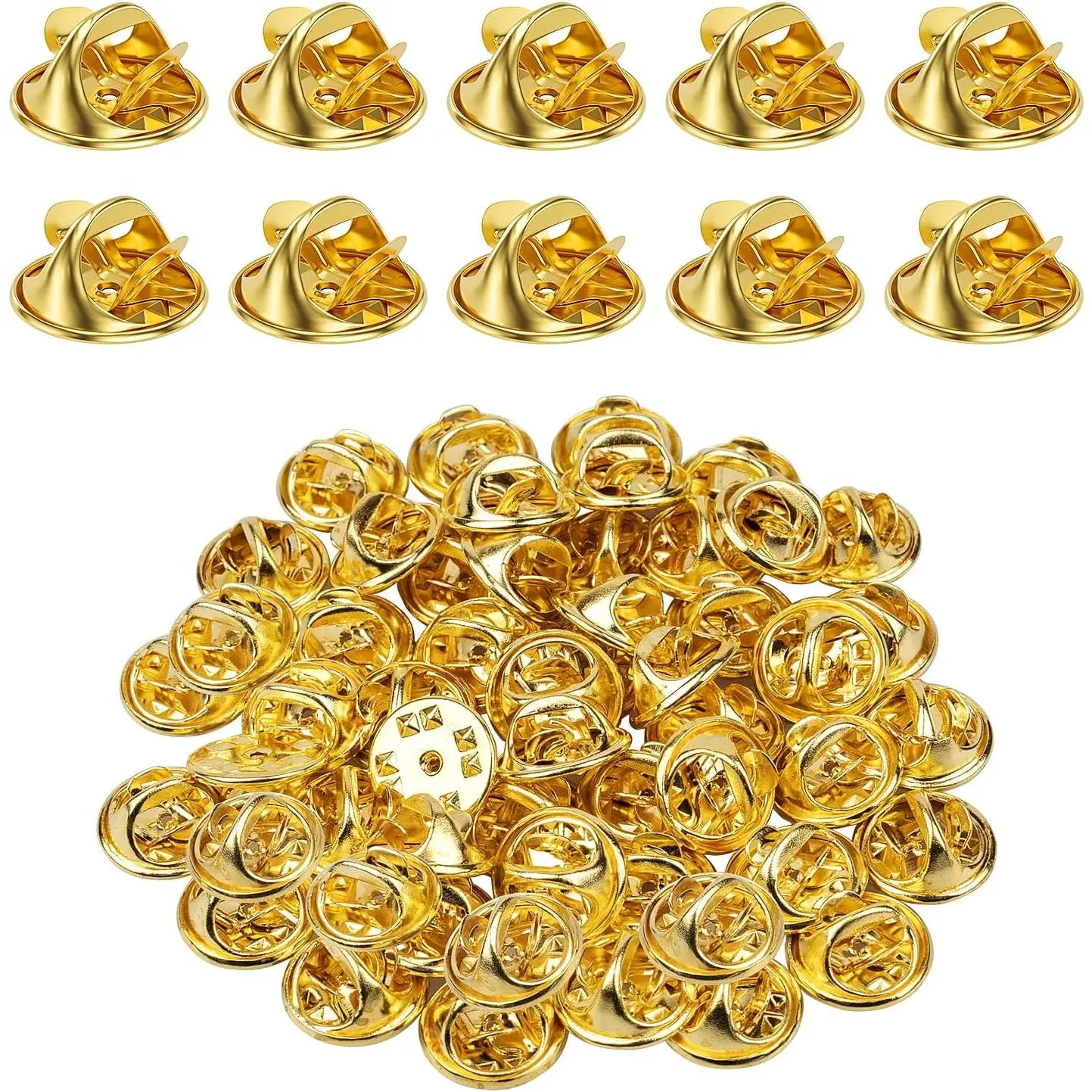 50 count Metal Pin Backs, Locking Pin Keepers Clasp