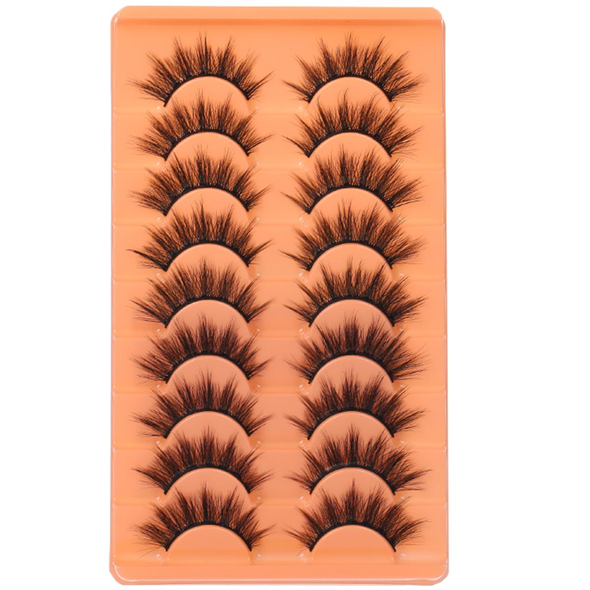 Natural False Eyelashes, 9 Pairs Wispy Cat Eye Faux Strip Lashes, Volumized False Eyelashes for Women and Girls Eye Makeup Enhancement High Quality Eyelashes #TOP PICKS