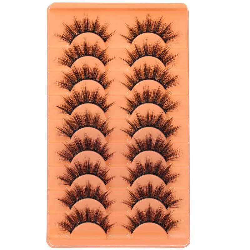 Natural False Eyelashes, 9 Pairs Wispy Cat Eye Faux Strip Lashes, Volumized False Eyelashes for Women and Girls Eye Makeup Enhancement High Quality Eyelashes #TOP PICKS