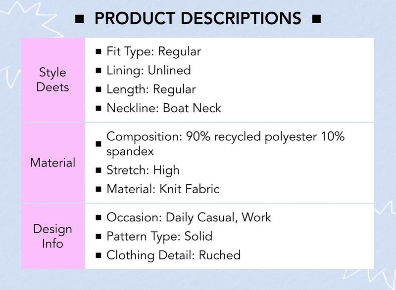 Cider Boat Neck Solid Ruched Long Sleeve Tee