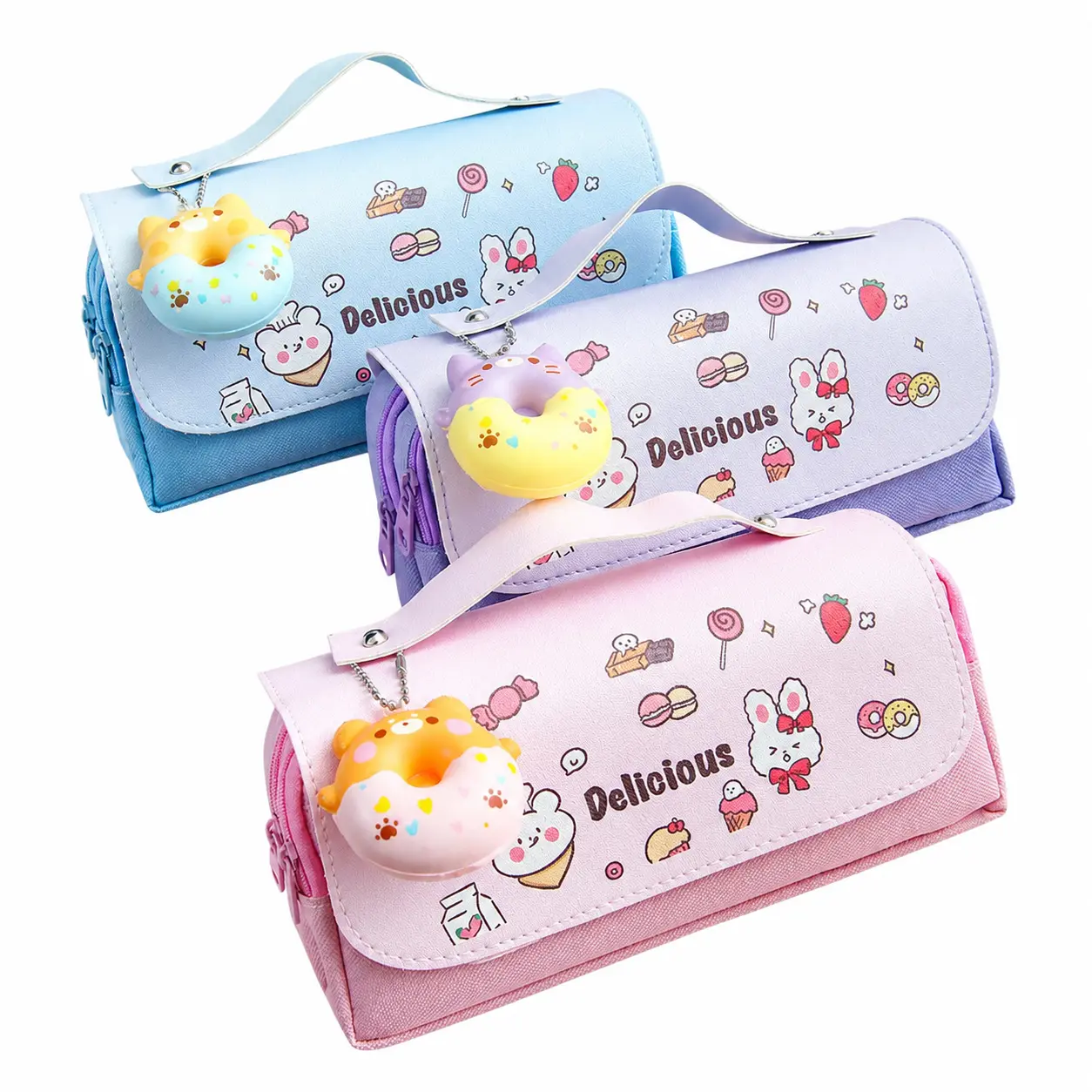 Large-Capacity, Multi-Compartment Pencil Case for Students and Adults – Soft Fabric Storage Organizer with Smooth Zippers, Lightweight Design, and Stress-Relieving Functional Layout for Pens, Pencils, Erasers, and School Supplies