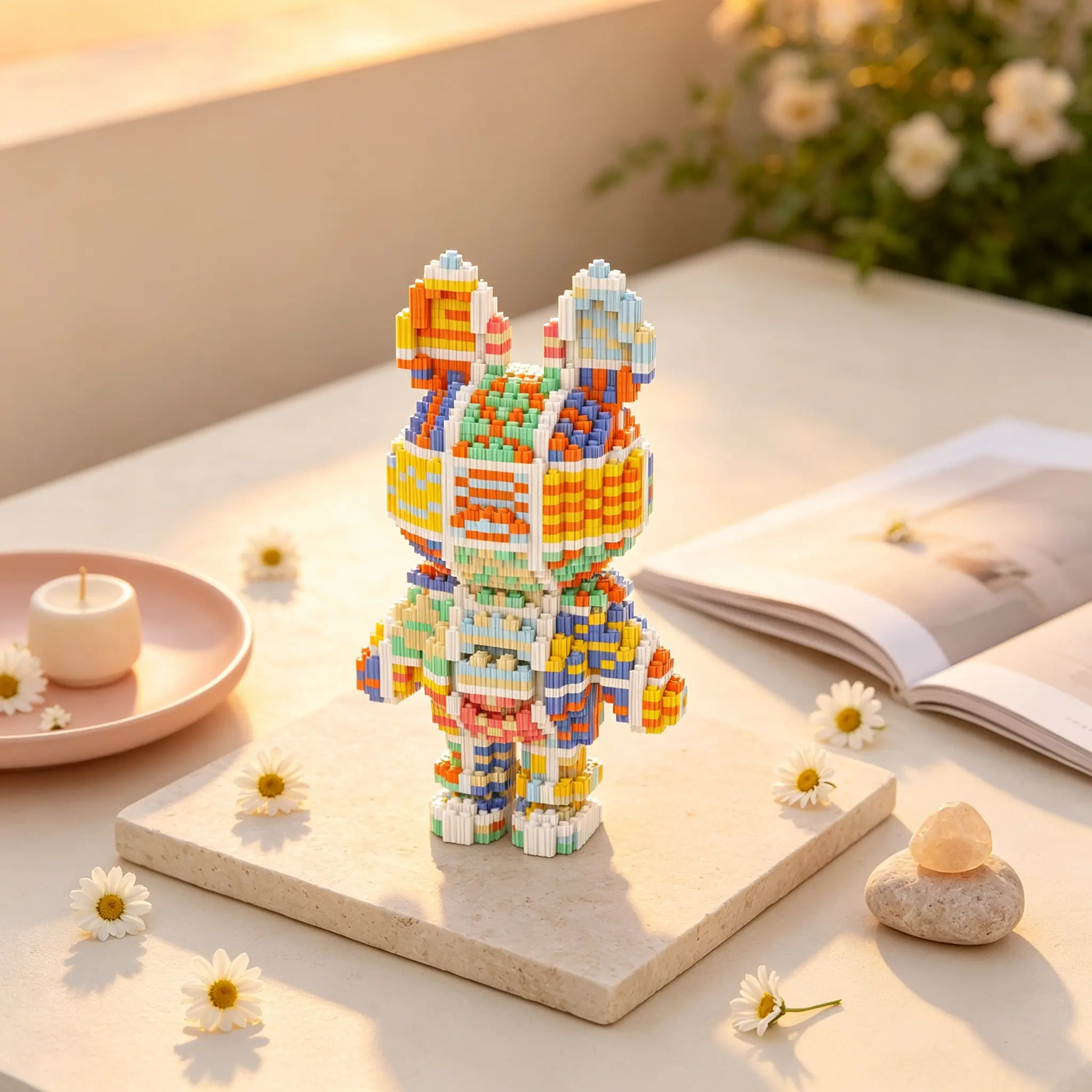 Boho Cube Figure 3D Puzzle Building Block Decor, Ideal for Home Office Shelves, Party Decoration, Perfect Gift for Holidays
