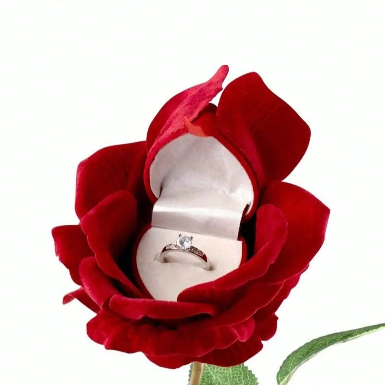 Rhinestone Rose Design Ring Box, Ideal for Valentine's Day Gifts, Engagement, Anniversary, Wedding Decorations, All Seasons, Christmas