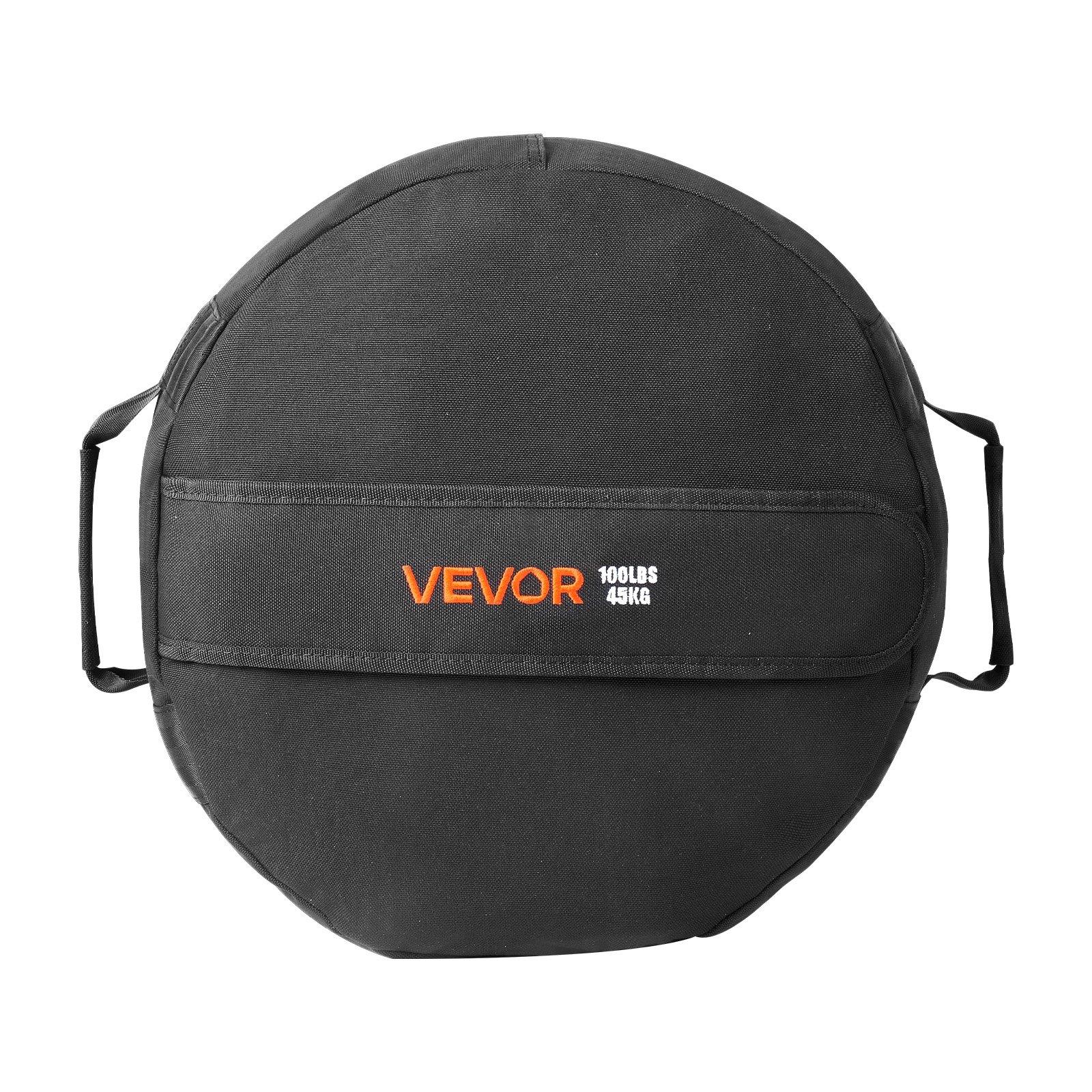 VEVOR Workout Sandbag, Heavy Duty Workout Power Bags with Handles, 100 lbs/45 kg Slam Bag for Fitness Strength Weight Training Cross-Training, Home Gym Exercise, Black (Unfilled)