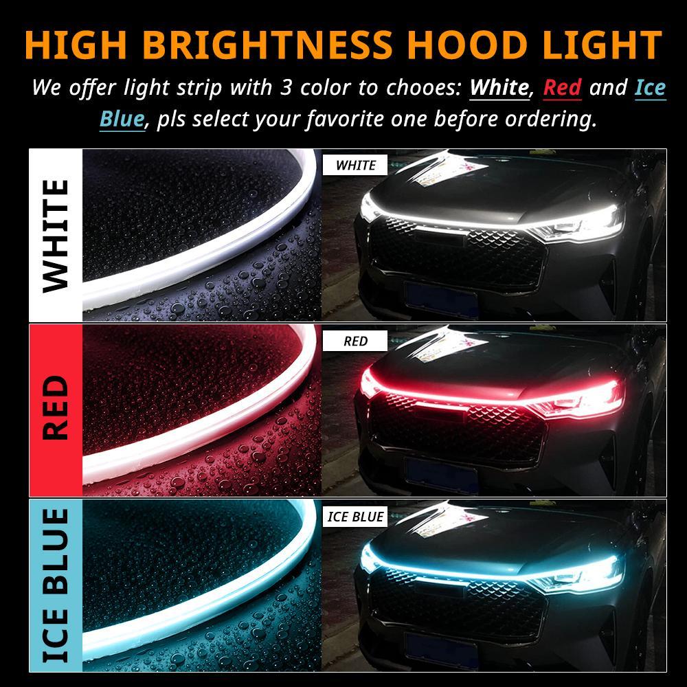 Car Hood Light Strip, Dynamic Scan Start Up LED Car Hood Light Strip, Waterproof Flexible Car Light Strip, Universal Car Accessories Car Hood Light Strip, Dynamic Scan Start Up LED Car Hood Light Strip, Waterproof Flexible Car Light Strip, Universal Car Accessories