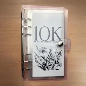 2.5k/5k/10k Monthly Money Saving Challenge Binder, 1 Count 10k Money Saving Planner, Budget Binder with Cash Envelopes, Savings Challenges Book for New year gifts