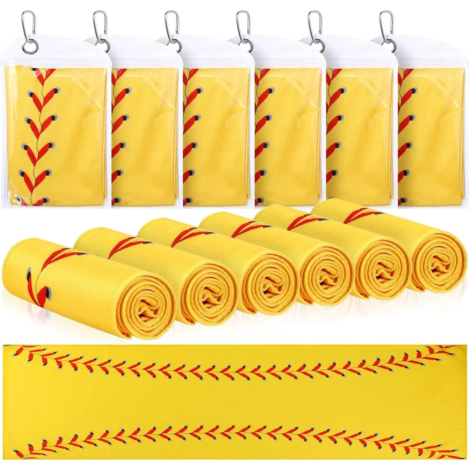 12 Pack Softball Cooling Towels, Sports Towels with Bags, 40"x12" Breathable Chilly Towel, Microfiber Towel for Softball Sport Team Gift