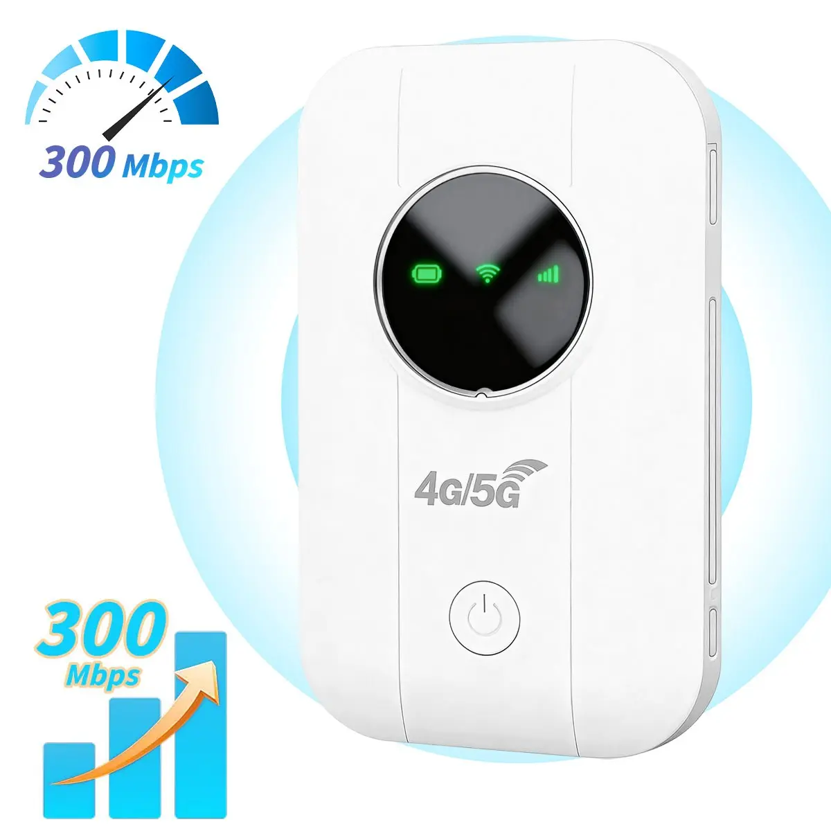 Portable WiFi Hotspot, 4G LTE 300Mbps Pocket Router for European Travel, Wireless Pocket WiFi Mobile Hotspot, Supports Up to 10 Devices, SIM Card Required, Perfect for Travel, Renters & Business,Hotspot Devices