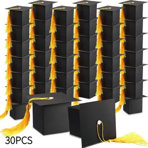 30 pieces of graduation bachelor cap boxes, 2026 graduation ceremony, creative bachelor cap candy boxes, return gift packaging boxes for graduation party celebrations, birthday parties