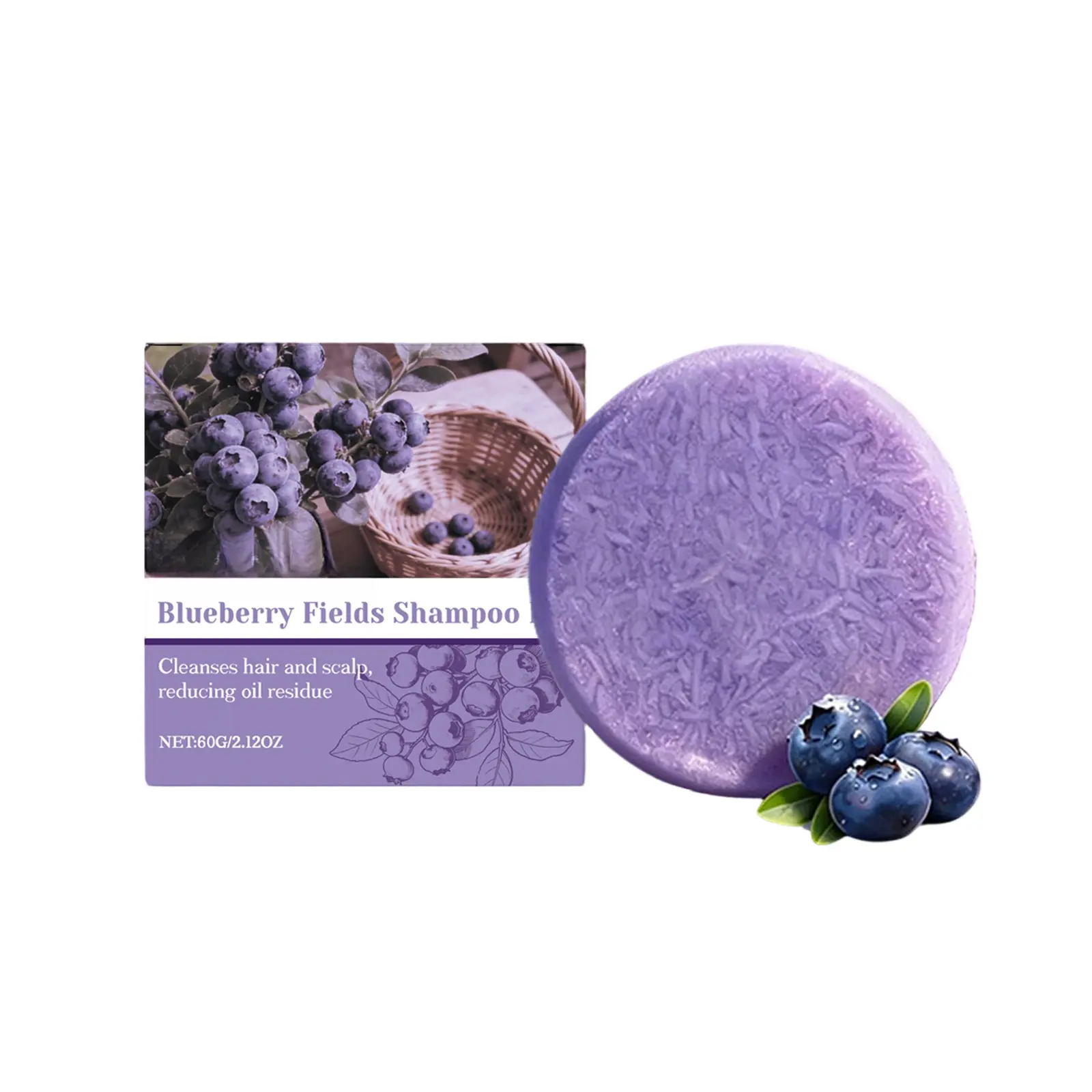 Blueberry Garden Shampoo Bar – Gentle Scalp Cleansing Bar for Fresh, Smooth and Shiny Hair