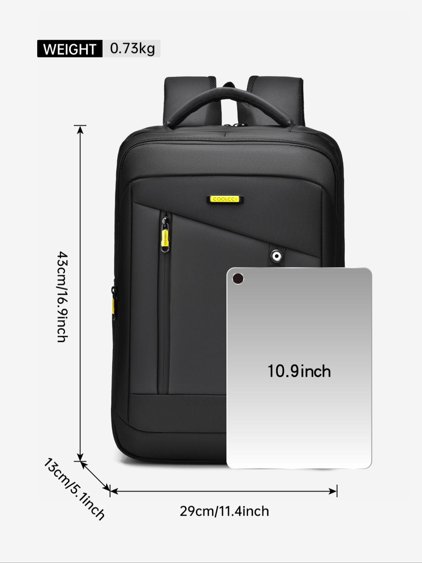 Business Style Large Capacity Backpack, Lightweight Zipper Backpack, Casual Solid Color Backpack for Men, Business Travel Backpack