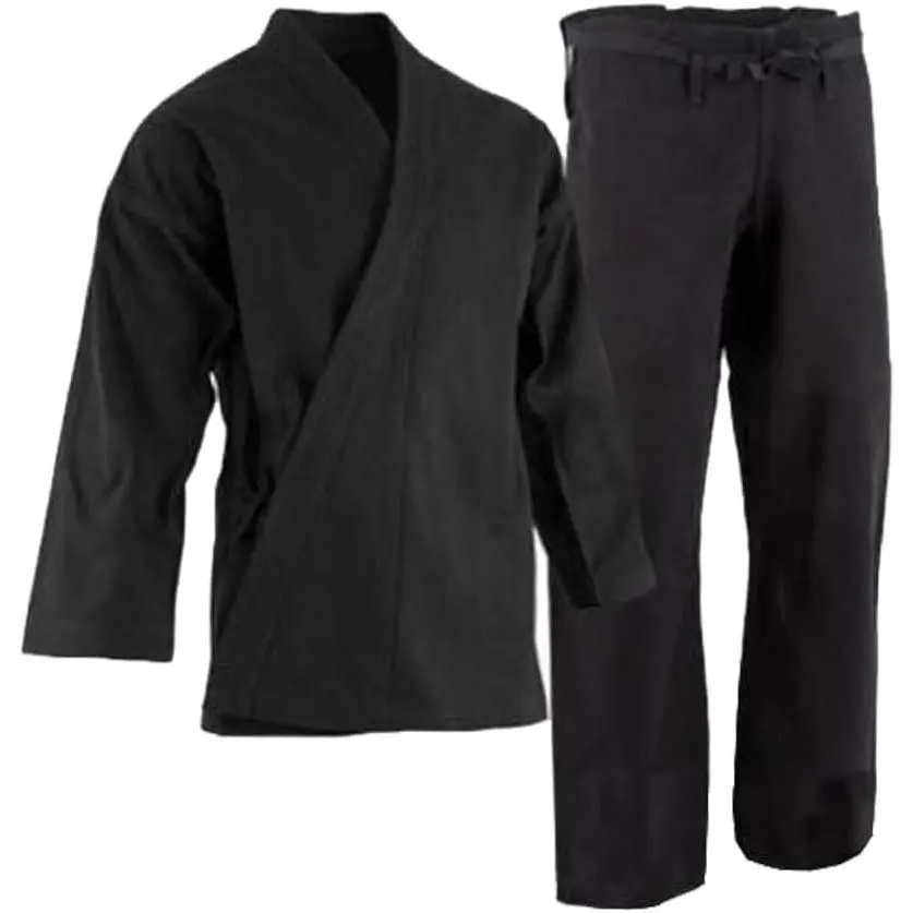 Professional Kimono - Heavyweight Karate Canvas Uniform - 100% Advanced Cotton Karate Gi 12 oz Adult and Kids Black