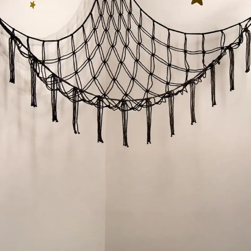 Soft Mesh Storage Net, Wall-Mounted Hanging Basket, Open Design, Easy Installation, Handwoven, Durable Fabric, Christmas, Halloween