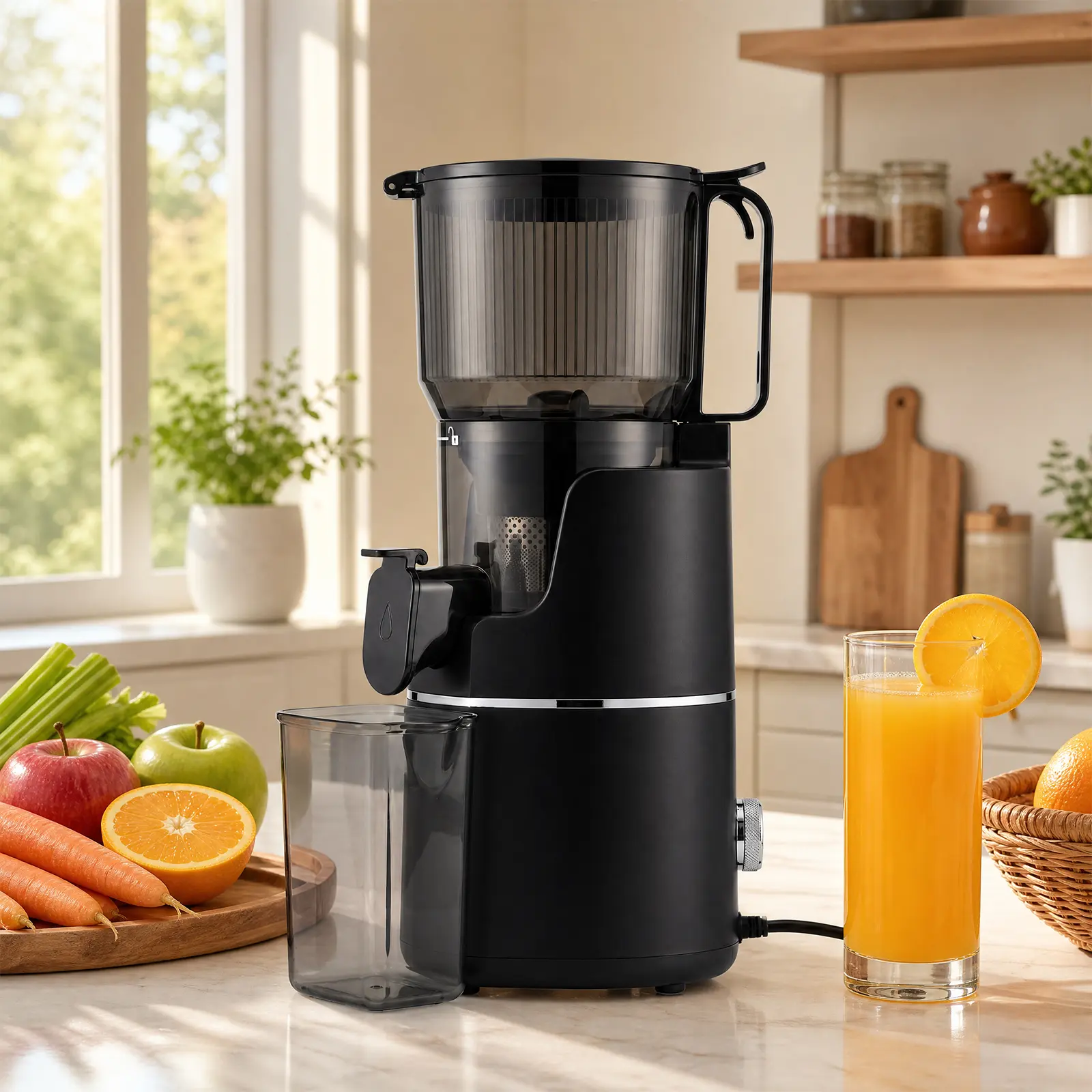 Slow Masticating Cold Press Juicer High Yield Fruit and Vegetable Extractor for Home Juice Cleanse Easy Clean Kitchen Essential Unit