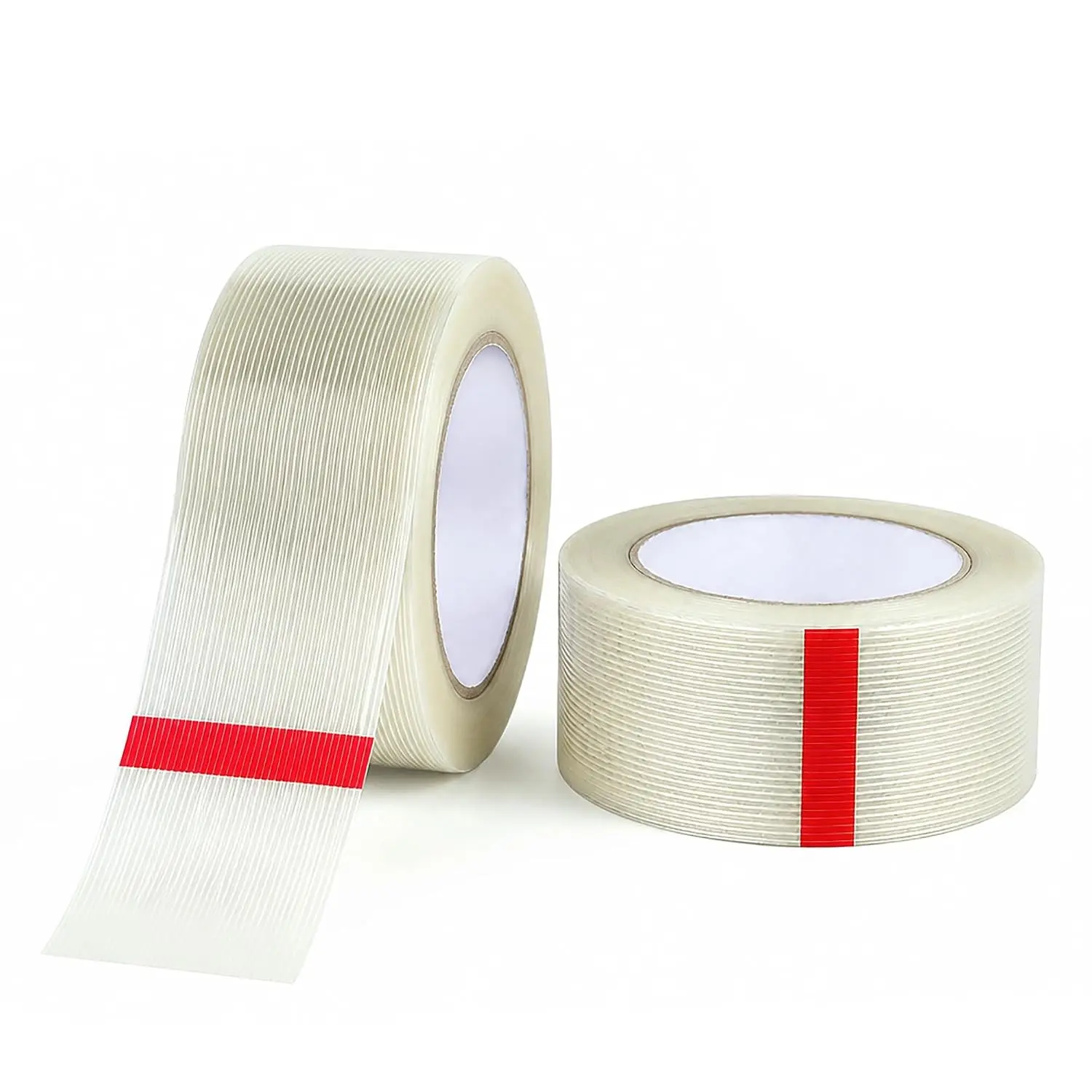 Mono Filament Strapping Tape 2 Inch x 35 Yards, 4.7 Mil Heavy Duty Transparent Reinforced Fiberglass Tape for Shipping, Moving & Bundling (2 Pack)