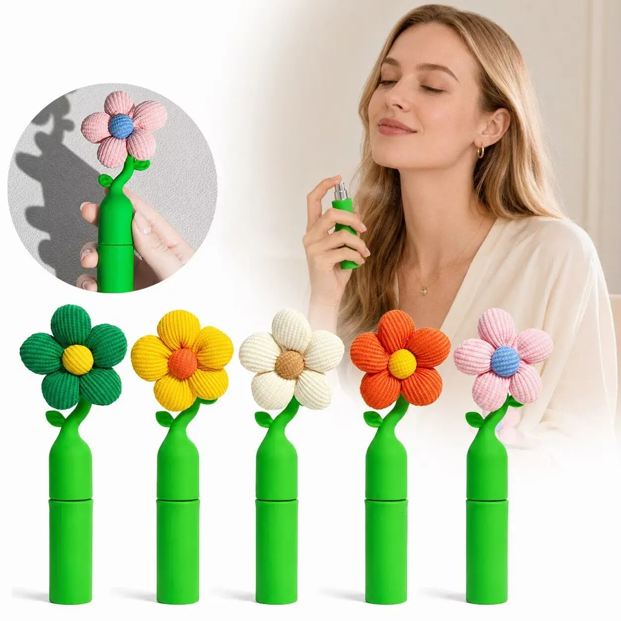 Reusable Perfume Atomizer, Portable Mini Mist Spray Bottle, Leak-Proof Travel Perfume Container, Cute Decorative Gift for Women Girls