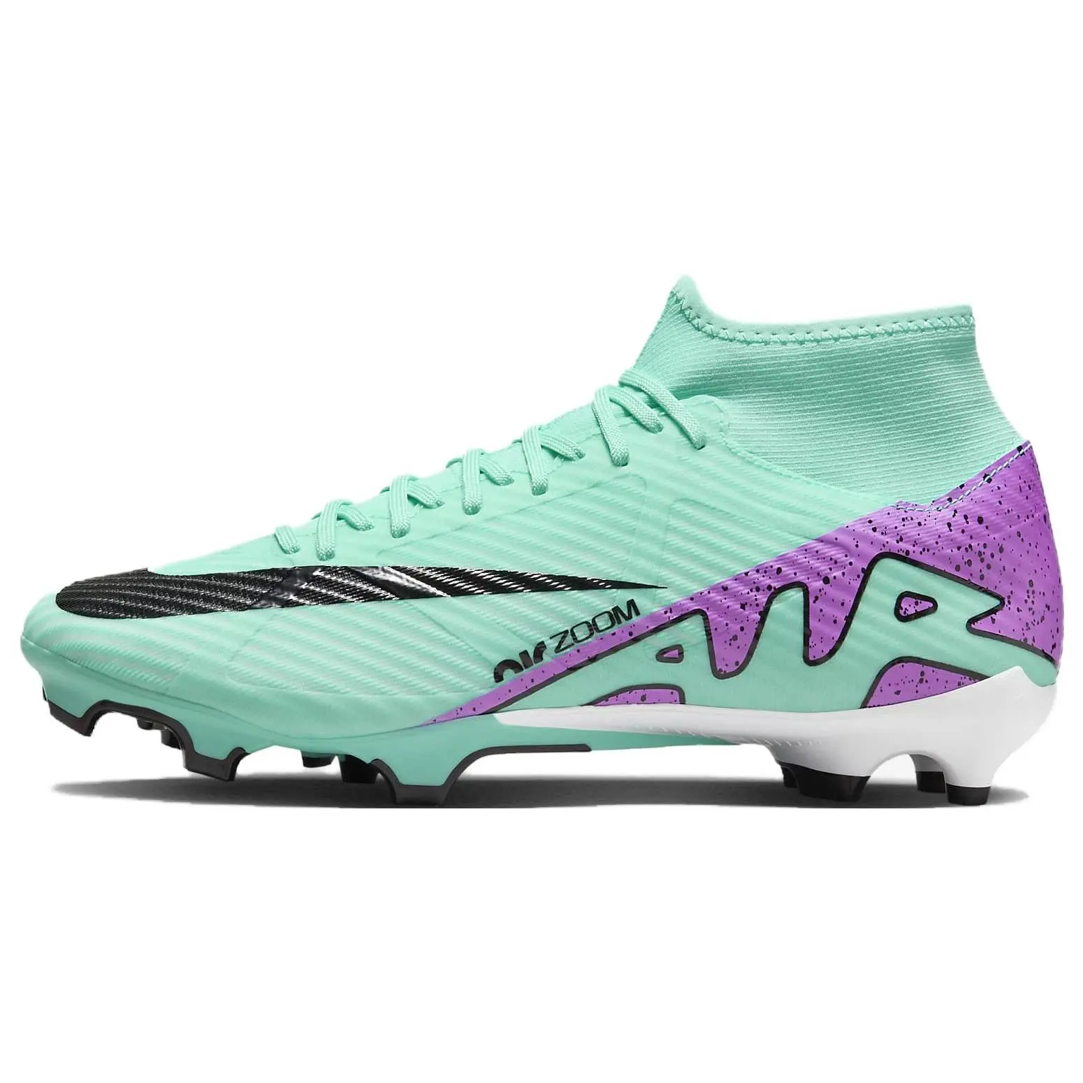 Nike Mercurial Superfly 9 Soccer Cleats - Men's/Women's Green & Purple Trending Footwear with Round Toe Lacing, House White Official Maison Mihara Shoes
