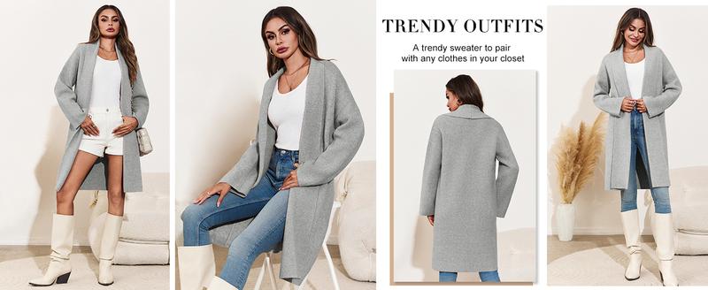 Imily Bela Womens Long Cardigan Sweaters Chunky Open Front Oversized Slouchy Knit Fall Trendy Coatigan Jackets