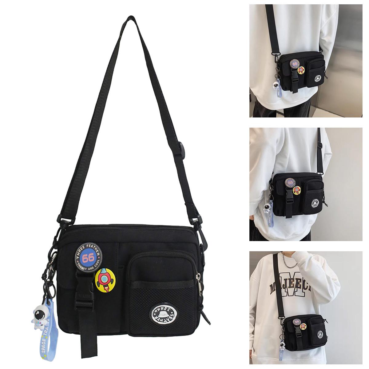 Unisex Crossbody Phone Bag | Multi-pocket, High-Quality | Daily Commuting & Shopping Bag (Random Badge) Stylish, Practical everyday Shoulder Bag