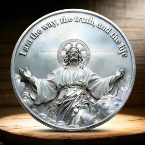 Cross Star Flag Jesus Icon Collectible Coin, Memorial Collection Coin, Gift for Others, Religious Artifact, Unique Souvenir