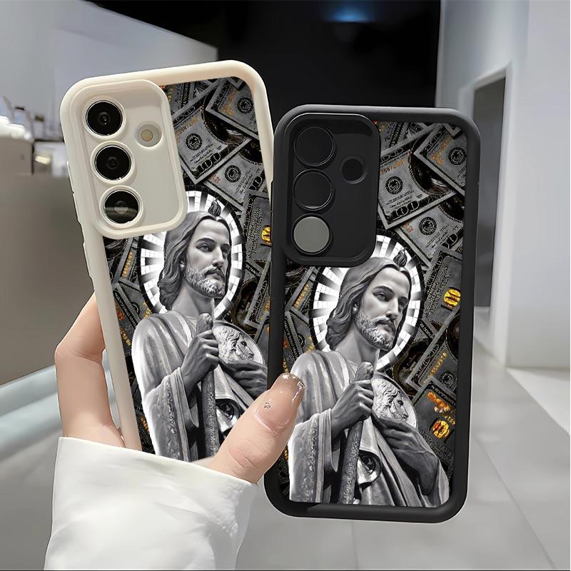 San Judas Tadeo Soft&Flexible TPU Silicone Phone Case For Galaxy S26 Ultra S25 Edge S24 FE S23 S22 S21 Plus A13 A14 A15 A16 A17 A33 A34 A35 A36 A52 A53 A54 NOTE20 Durable|Shockproof|Full Camera Protection|Anti-Fingerprint