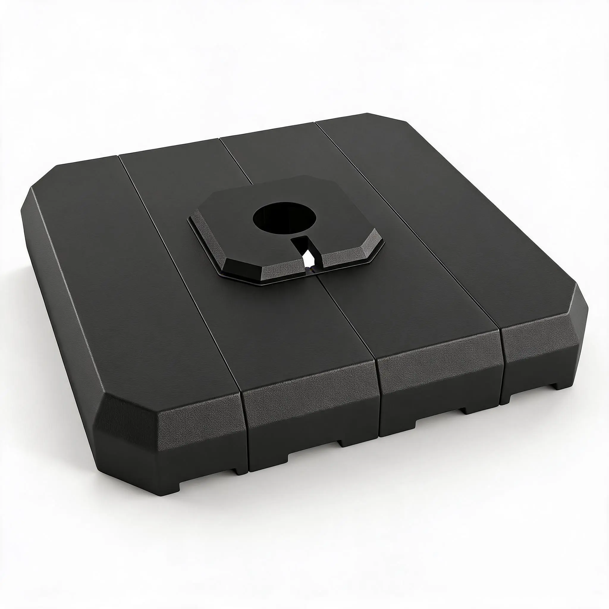 Garvee Heavy Duty Patio Umbrella Base Weight Set, 317/330 lbs Water & Sand Fillable Square Plastic Weights, Black Cantilever Offset Umbrella Base for Outdoor Garden Deck Poolside