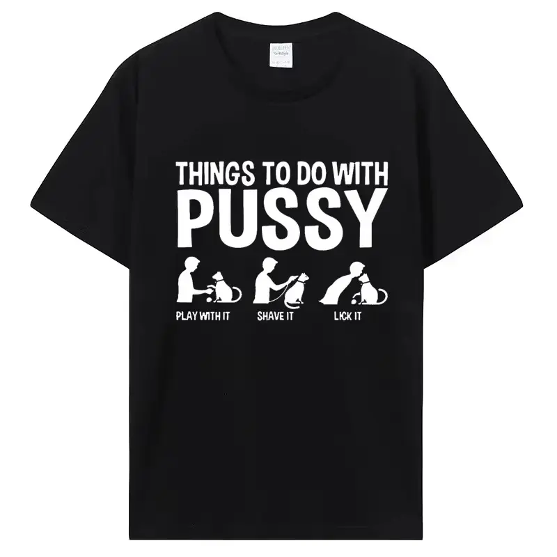Unisex Pure Cotton Loose Cartoon Cat-Themed Short-Sleeve Round Neck T-Shirt - Adorable Feline Prints, All Season Casual Streetwear for Pet Families (Sports & Outdoor Sports Top)